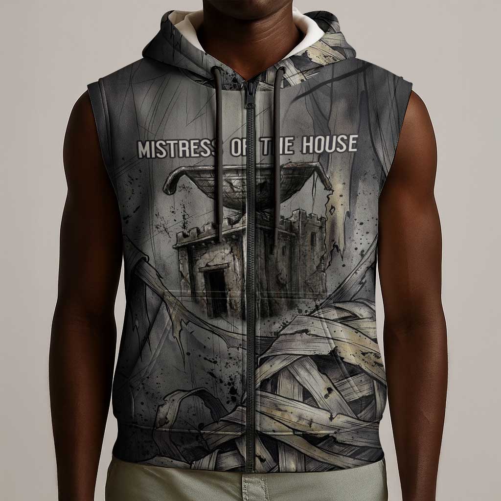 Nephthys Sleeveless Zip Hoodie Mistress of the House Egyptian Goddess Wings
