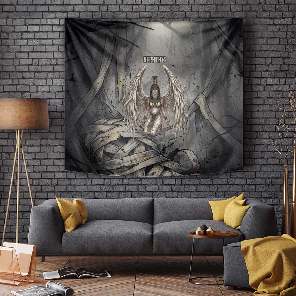 Nephthys Tapestry Mistress of the House Egyptian Goddess Wings