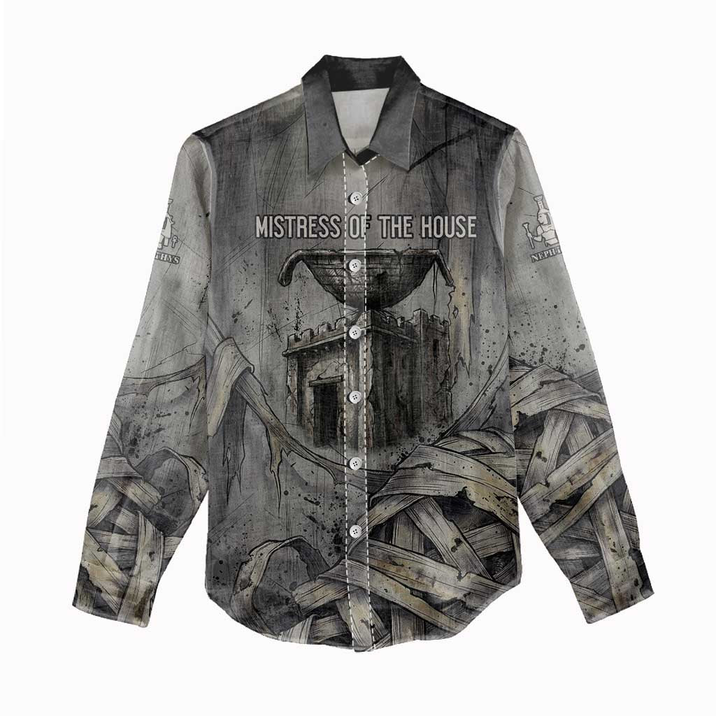 Nephthys Women Casual Shirt Mistress of the House Egyptian Goddess Wings