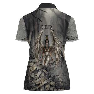 Nephthys Women Polo Shirt Mistress of the House Egyptian Goddess Wings