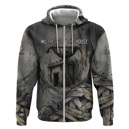 Nephthys Zip Hoodie Mistress of the House Egyptian Goddess Wings