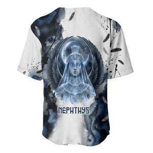 Nephthys Egyptian Baseball Jersey The Dark Sister Falcon Wings Moon Veil