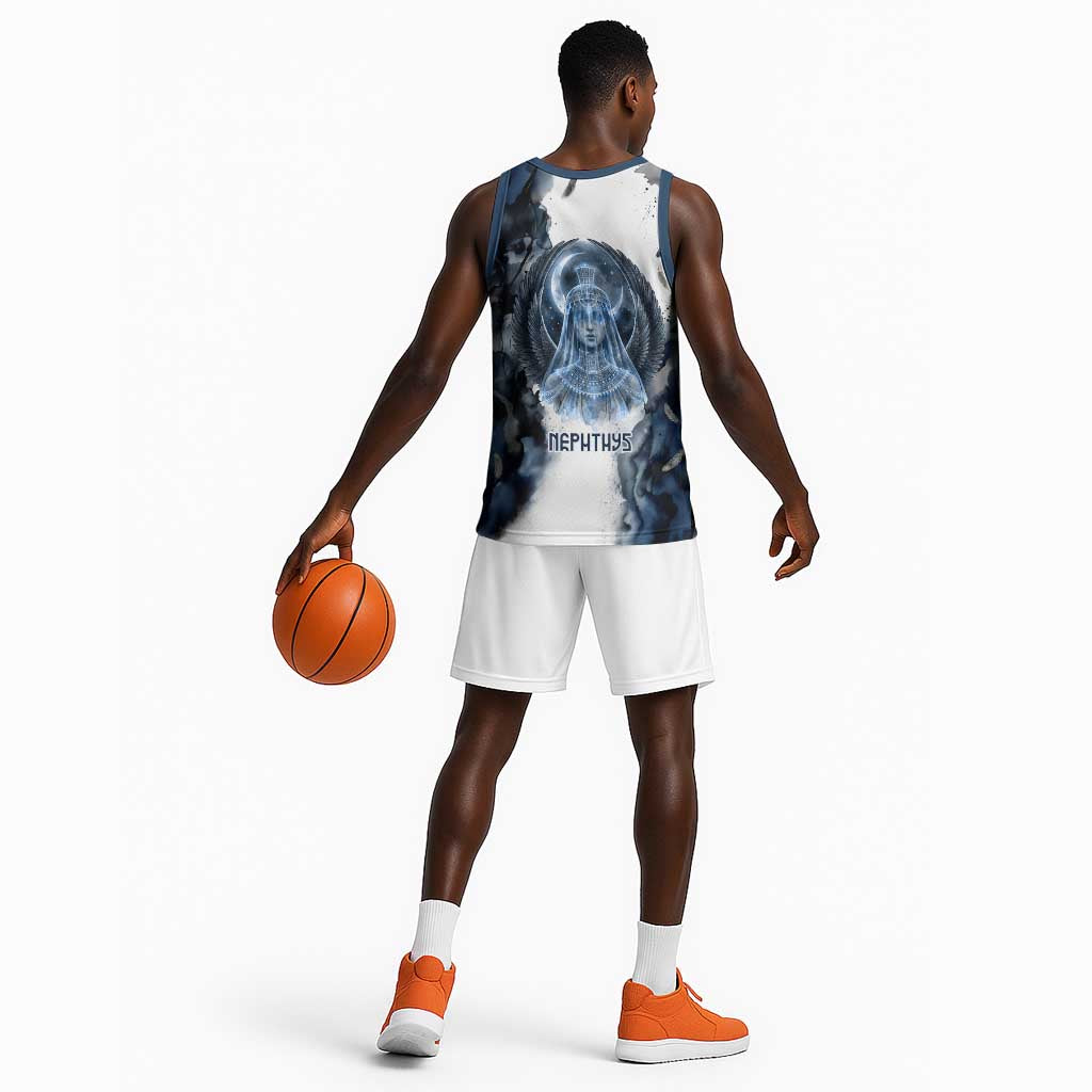 Nephthys Egyptian Basketball Jersey The Dark Sister Falcon Wings Moon Veil