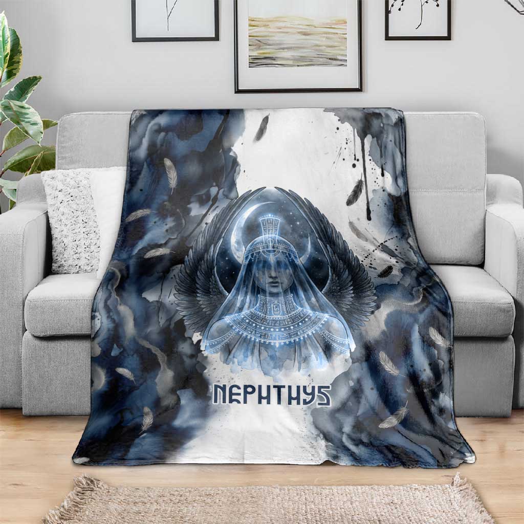 Nephthys Egyptian Blanket The Dark Sister Falcon Wings Moon Veil