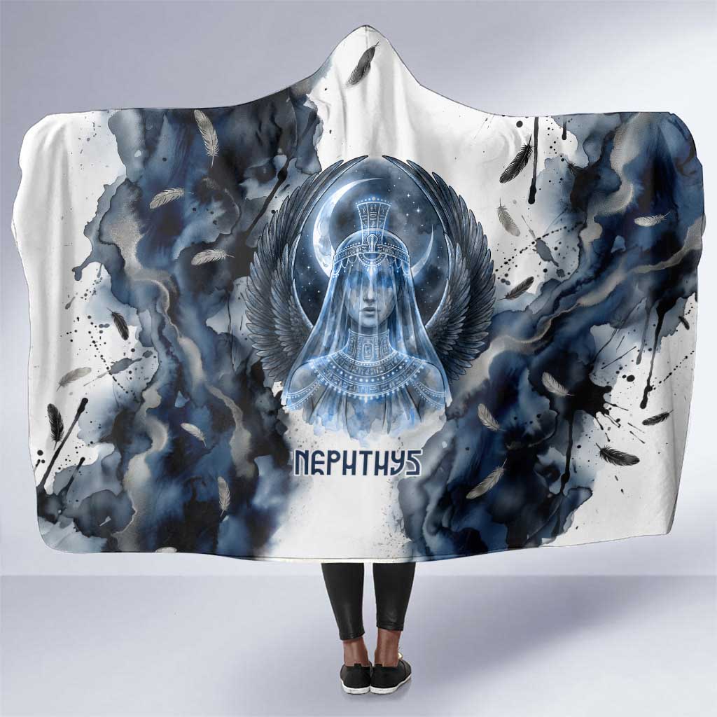 Nephthys Egyptian Hooded Blanket The Dark Sister Falcon Wings Moon Veil