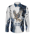 Nephthys Egyptian Long Sleeve Button Shirt The Dark Sister Falcon Wings Moon Veil