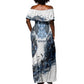 Nephthys Egyptian Off Shoulder Maxi Dress The Dark Sister Falcon Wings Moon Veil