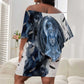Nephthys Egyptian Off Shoulder Short Dress The Dark Sister Falcon Wings Moon Veil
