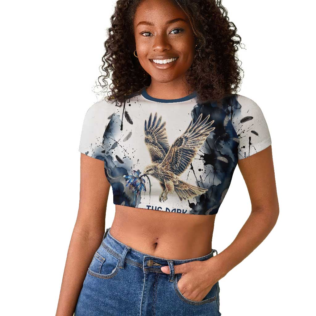 Nephthys Egyptian Raglan Cropped T shirt The Dark Sister Falcon Wings Moon Veil