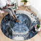 Nephthys Egyptian Round Carpet The Dark Sister Falcon Wings Moon Veil