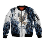 Nephthys Egyptian Sleeve Zip Bomber Jacket The Dark Sister Falcon Wings Moon Veil