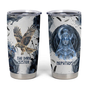 Nephthys Egyptian Tumbler Cup The Dark Sister Falcon Wings Moon Veil