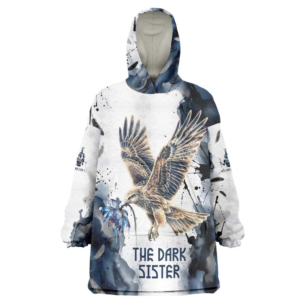 Nephthys Egyptian Wearable Blanket Hoodie The Dark Sister Falcon Wings Moon Veil