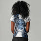Nephthys Egyptian Women V-Neck T-Shirt The Dark Sister Falcon Wings Moon Veil