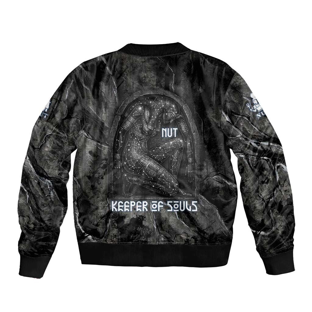 Nut Bomber Jacket Egyptian Keeper of Souls Celestial Stairway Ascension Path Cosmic Goddess of the Night Sky