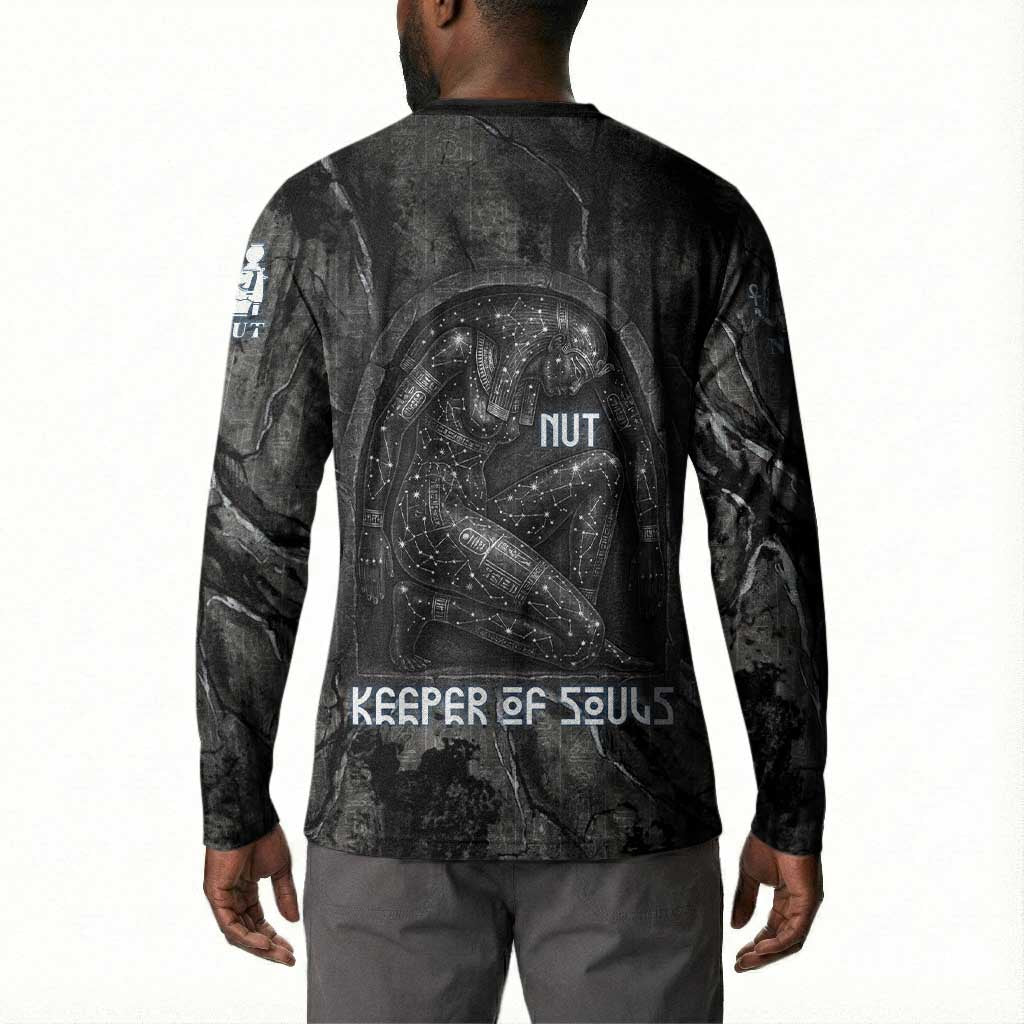 Nut Button Sweatshirt Egyptian Keeper of Souls Celestial Stairway Ascension Path Cosmic Goddess of the Night Sky