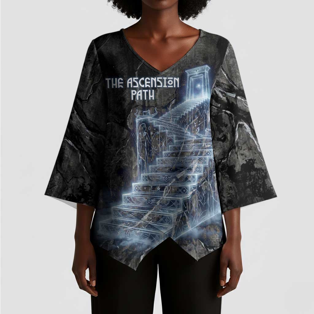 Nut Kimono Sleeve Blouse Egyptian Keeper of Souls Celestial Stairway Ascension Path Cosmic Goddess of the Night Sky
