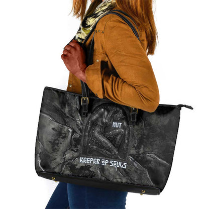 Nut Leather Tote Bag Egyptian Keeper of Souls Celestial Stairway Ascension Path Cosmic Goddess of the Night Sky