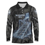 Nut Long Sleeve Polo Shirt Egyptian Keeper of Souls Celestial Stairway Ascension Path Cosmic Goddess of the Night Sky