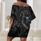 Nut Off Shoulder Short Dress Egyptian Keeper of Souls Celestial Stairway Ascension Path Cosmic Goddess of the Night Sky