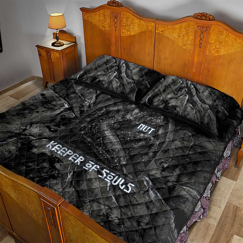 Nut Quilt Bed Set Egyptian Keeper of Souls Celestial Stairway Ascension Path Cosmic Goddess of the Night Sky