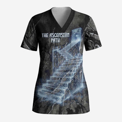 Nut Scrub Top Egyptian Keeper of Souls Celestial Stairway Ascension Path Cosmic Goddess of the Night Sky