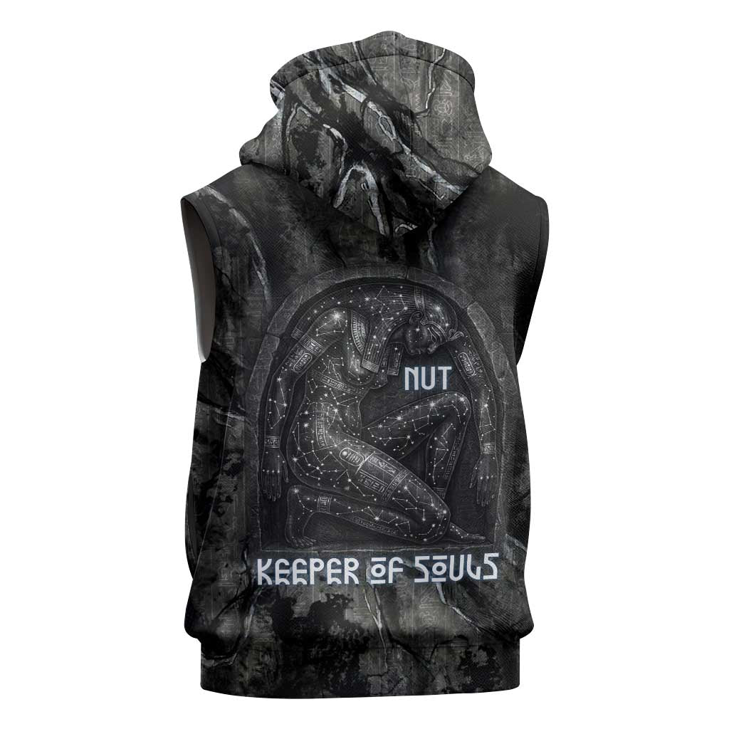 Nut Sleeveless Hoodie Egyptian Keeper of Souls Celestial Stairway Ascension Path Cosmic Goddess of the Night Sky