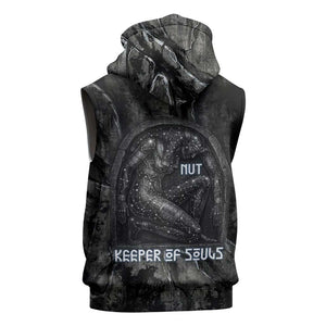 Nut Sleeveless Hoodie Egyptian Keeper of Souls Celestial Stairway Ascension Path Cosmic Goddess of the Night Sky