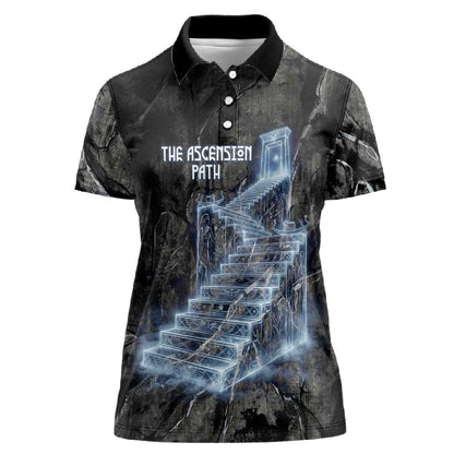 Nut Women Polo Shirt Egyptian Keeper of Souls Celestial Stairway Ascension Path Cosmic Goddess of the Night Sky
