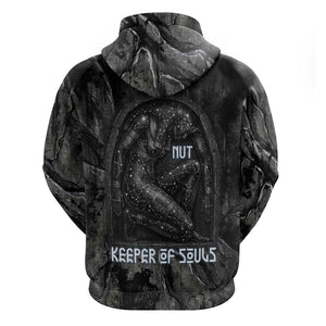 Nut Zip Hoodie Egyptian Keeper of Souls Celestial Stairway Ascension Path Cosmic Goddess of the Night Sky