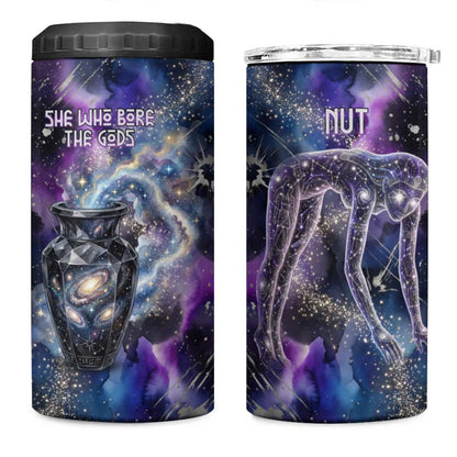 Nut Egyptian 4 in 1 Can Cooler Tumbler She Who Bore the Gods Galactic Vessel Cosmic Goddess Star Map