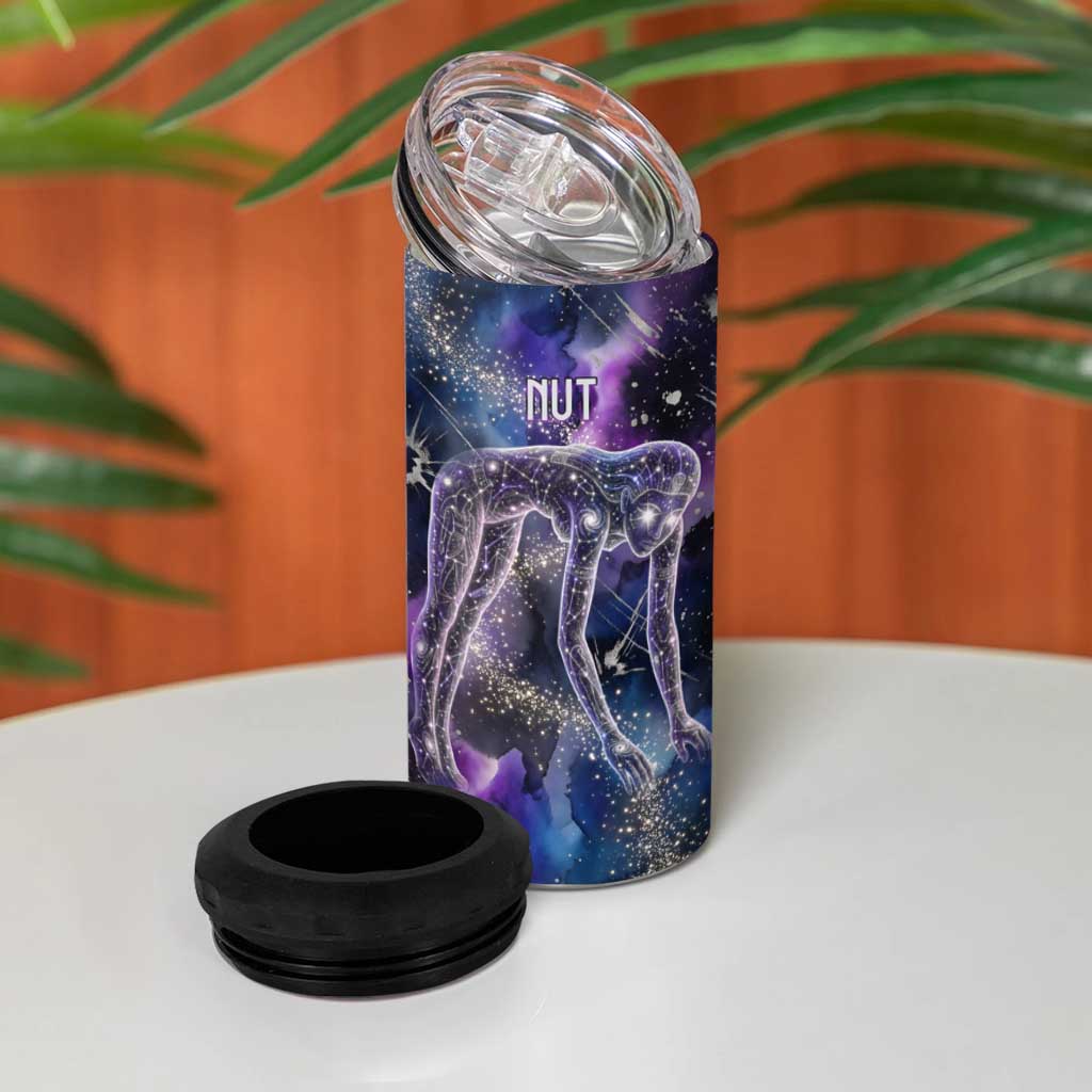 Nut Egyptian 4 in 1 Can Cooler Tumbler She Who Bore the Gods Galactic Vessel Cosmic Goddess Star Map