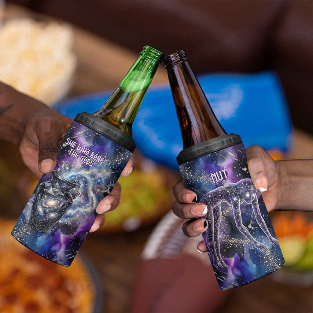 Nut Egyptian 4 in 1 Can Cooler Tumbler She Who Bore the Gods Galactic Vessel Cosmic Goddess Star Map