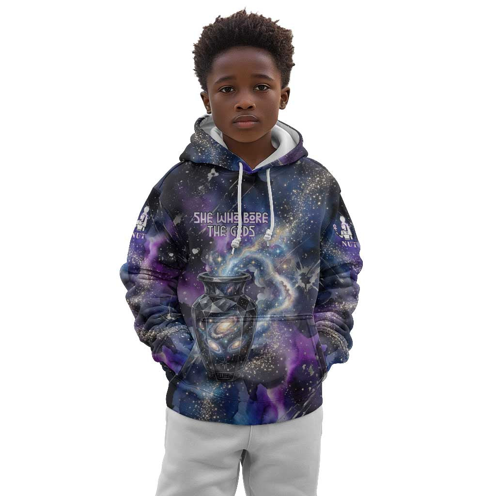 Nut Egyptian Kid Hoodie She Who Bore the Gods Galactic Vessel Cosmic Goddess Star Map