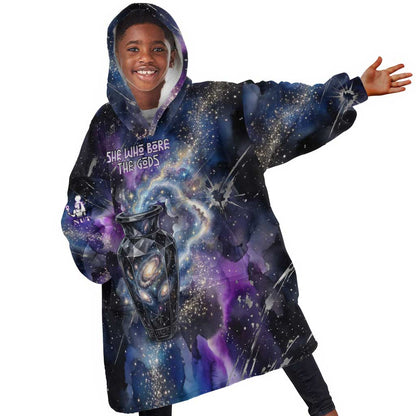 Nut Egyptian Kid Wearable Blanket Hoodie She Who Bore the Gods Galactic Vessel Cosmic Goddess Star Map