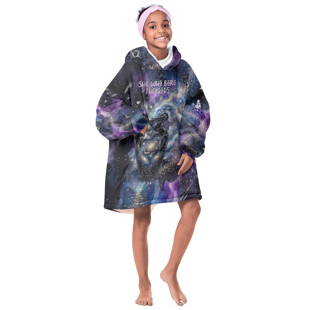 Nut Egyptian Kid Wearable Blanket Hoodie She Who Bore the Gods Galactic Vessel Cosmic Goddess Star Map
