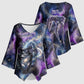 Nut Egyptian Kimono Sleeve Blouse She Who Bore the Gods Galactic Vessel Cosmic Goddess Star Map