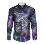 Nut Egyptian Long Sleeve Button Shirt She Who Bore the Gods Galactic Vessel Cosmic Goddess Star Map