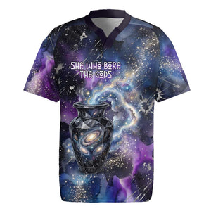 Nut Egyptian Rugby Jersey She Who Bore the Gods Galactic Vessel Cosmic Goddess Star Map