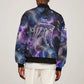 Nut Egyptian Sleeve Zip Bomber Jacket She Who Bore the Gods Galactic Vessel Cosmic Goddess Star Map