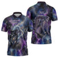 Nut Egyptian Zipper Polo Shirt She Who Bore the Gods Galactic Vessel Cosmic Goddess Star Map