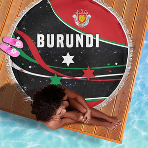 Burundi Beach Blanket with Athletics Runners Black Red Green Flag Spirit