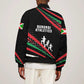 Burundi Bomber Jacket with Athletics Runners Black Red Green Flag Spirit