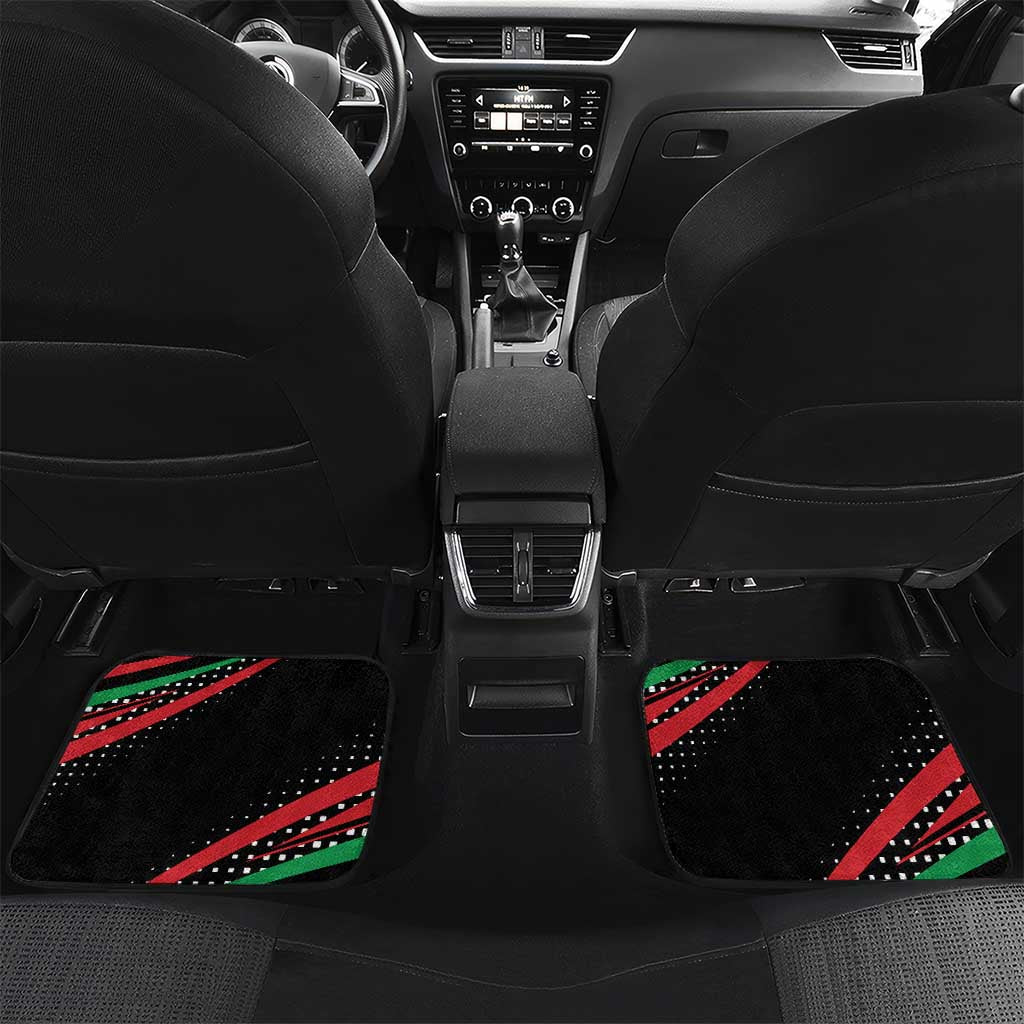 Burundi Car Mats with Athletics Runners Black Red Green Flag Spirit