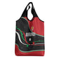 Burundi Grocery Bag with Athletics Runners Black Red Green Flag Spirit