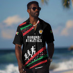 Burundi Hawaiian Shirt with Athletics Runners Black Red Green Flag Spirit