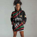 Burundi Hoodie Dress with Athletics Runners Black Red Green Flag Spirit