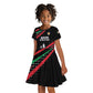 Burundi Kid Short Sleeve Dress with Athletics Runners Black Red Green Flag Spirit