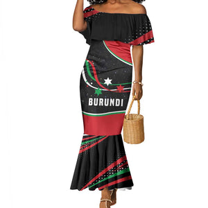 Burundi Mermaid Dress with Athletics Runners Black Red Green Flag Spirit