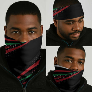 Burundi Neck Gaiter with Athletics Runners Black Red Green Flag Spirit - African Pride